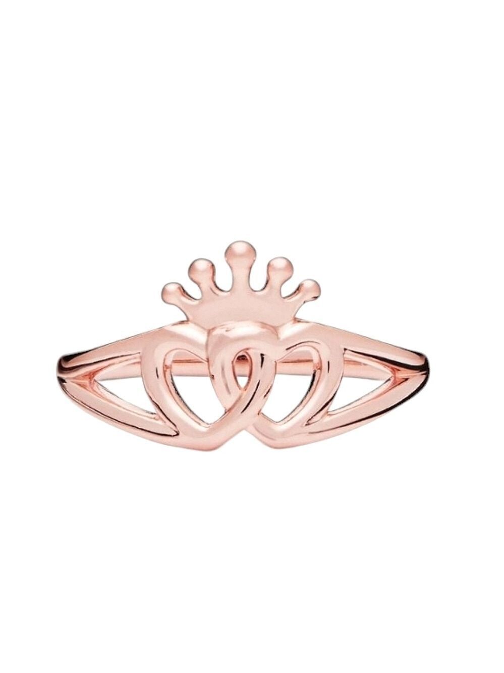 AUTHENTIC PANDORA ROSE GOLD REGAL HEARTS RING SIZE 7